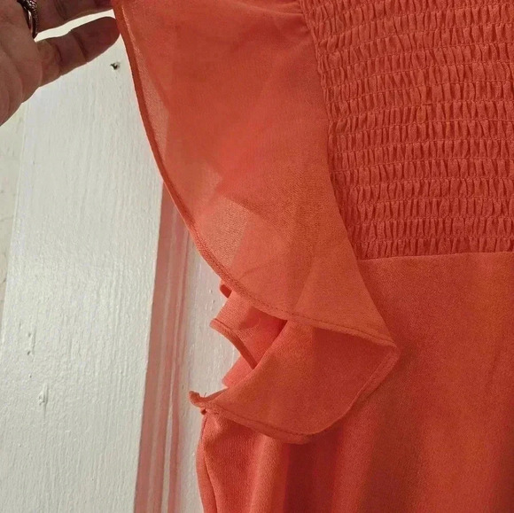 Bleecker 126 Women's Tangerine Tiered Babydoll Dress Size 20W, NWT Flowy - Picture 3 of 8